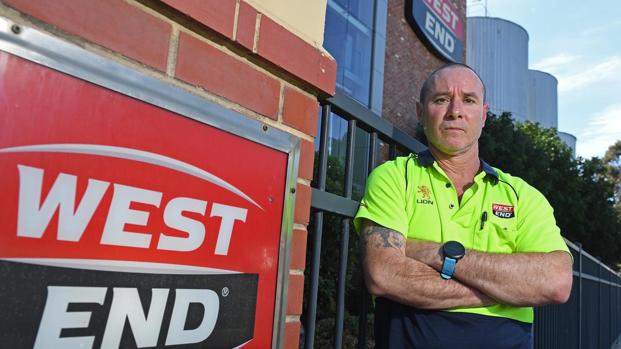 West End technician Adrian Radny, 52, of Wynn Vale, is devastated that his employer of 32 years is closing the brewery. Picture: Tom Huntley