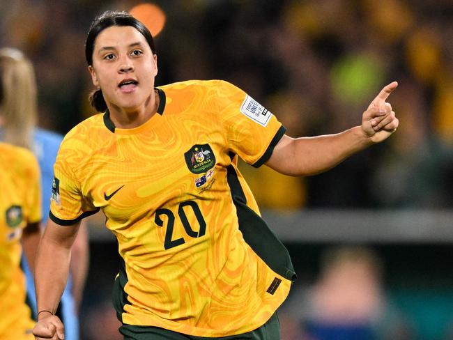 Sam Kerr has been back to return to her best when she makes her comeback from injury. Picture: AFP