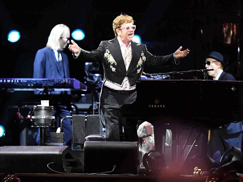 Sir Elton John plays his last Australian show at Brisbane’s Suncorp Stadium. Picture: Patrick Woods