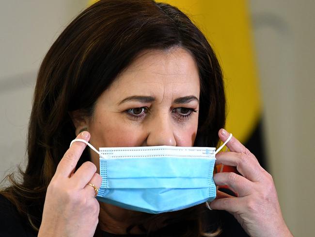 BRISBANE, AUSTRALIA - NewsWire Photos - AUGUST, 25, 2021Queensland Premier Annastacia Palaszczuk is seen during a press conference to provide a COVID-19 update.Picture: NCA NewsWire / Dan Peled