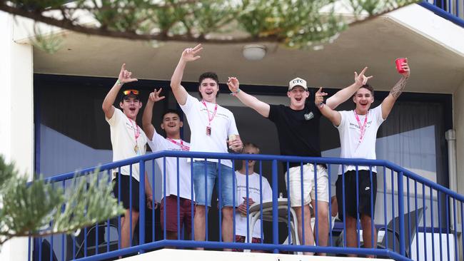 Schoolies at Surfers Paradise on The Gold Coast. Photograph: Jason O'Brien / Sunday Mail