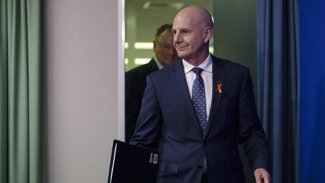 Former Tasmanian Premier Peter Gutwein after he tabled a treaty report in parliament that was co-authored by professors Kate Warner and Tim McCormack. Picture: Chris Kidd