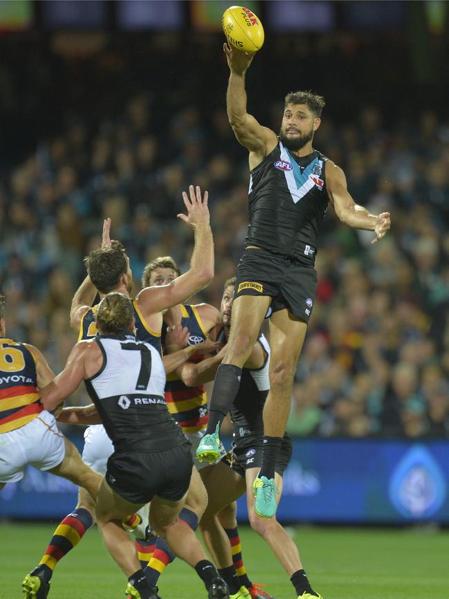 Patrick Ryder in action on Saturday night. Picture: AAP