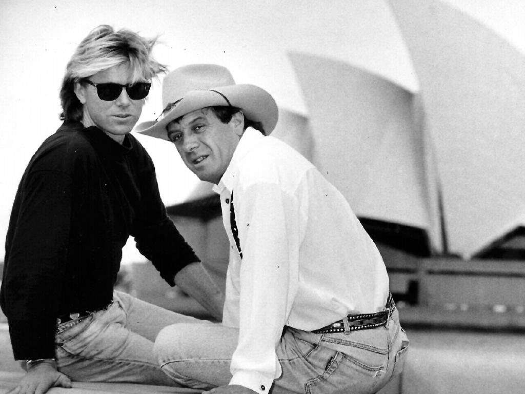 Richard Wilkins and Molly Meldrum at Circular Quay in 1992. Picture: Samantha Randall