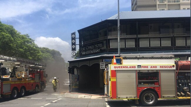 Emergency services at the Edward St scene. Picture: Simon Love/Twitter