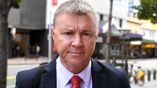 Former union boss Dave Hanna arrives at the District Court in Brisbane. Picture: AAP