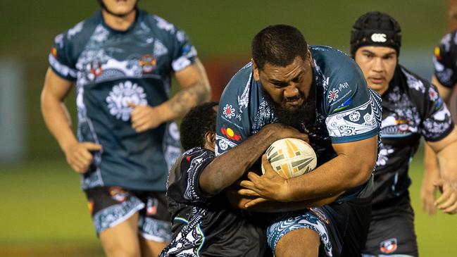 Phillip Mati-Leifi playing for the Territory All Stars in the 2023 Deadly Cup Carnival. Picture: Pema Tamang Pakhrin