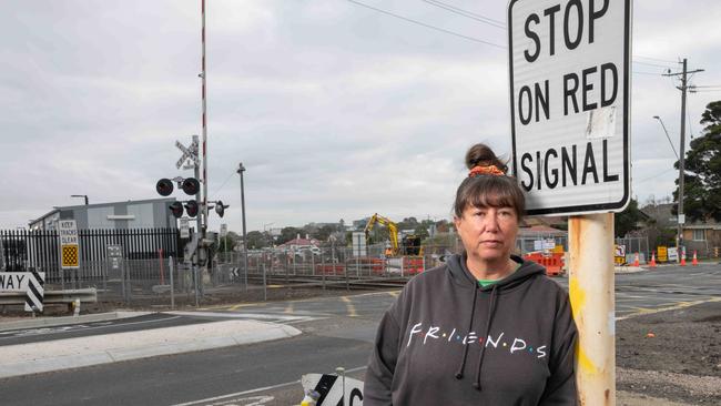 South Geelong resident Mary Ramia is worried about the noise from the day and night track works as part of the Geelong Line Upgrade. Picture: Brad Fleet