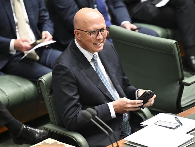 CANBERRA, AUSTRALIA  - NewsWire Photos - November 7, 2024: Leader of the Opposition Peter Dutton during Question Time at Parliament House in Canberra. Picture: NewsWire / Martin Ollman