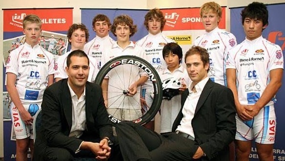 Caleb Ewan (centre right) as a junior with the Illawarra Academy of Sport. Picture: Supplied