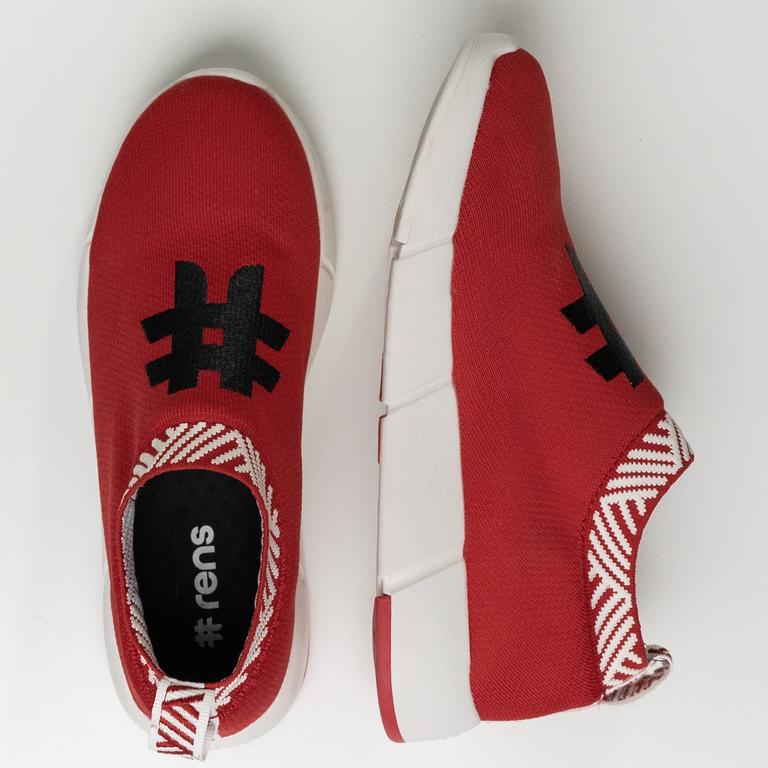 Rens Passion Red sneakers are made from coffee waste and recycled plastic bottles. $167