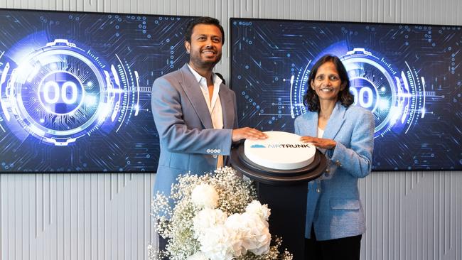 Airtrunk founder and CEO Robin Khuda with Macquarie Group boss Shemara Wikramanayake.