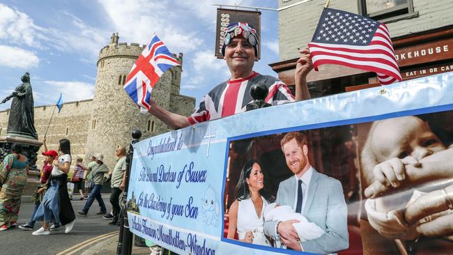 Royal fans camped out in Windsor ahead of the royal christening. Picture: Steve Parsons/PA Wire