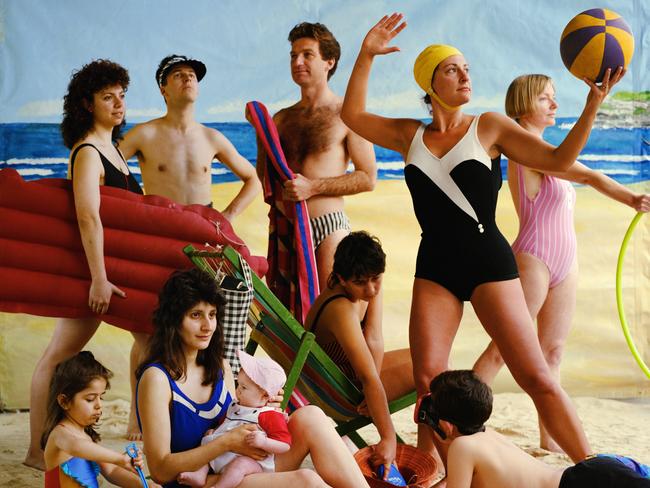 Anne ZAHALKA  The Bathers  1989 from the series Bondi: Playground of the Pacific chromogenic print 95.0 x 112.0 cm Museum of Australian Photography, City of Monash Collection donated through the Australian Government's Cultural Gifts Program by the Bowness Family 2010 courtesy of the artist represented by ARC ONE Gallery (Melbourne), Josef Lebovic and Dominik Mersch Gallery (Sydney)