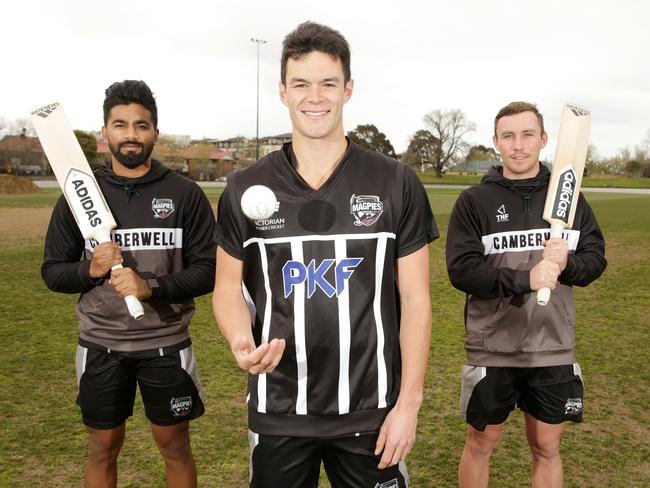 Camberwell three new recruits ahead of the new season. Picture Norm Oorloff