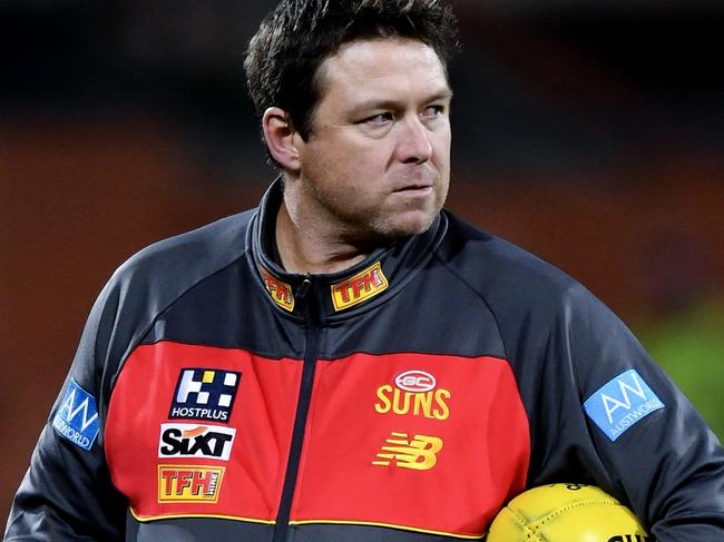 ADELAIDE, AUSTRALIA - JULY 08: Stuart Dew coach of the Suns during wuothe round 17 AFL match between Port Adelaide Power and Gold Coast Suns at Adelaide Oval, on July 08, 2023, in Adelaide, Australia. (Photo by Mark Brake/Getty Images)