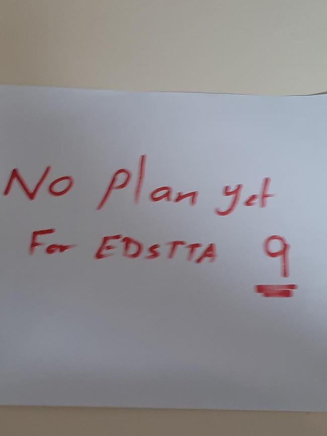 A note placed at the end of a 76-year-old Bundaberg man’s bed after he was admitted.