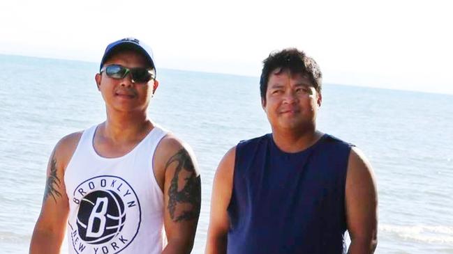 Facebook image of Denny Jade Caballa, 37 and Richard Catbagan, 37 who died while trying to rescue their children from dangerous surf.