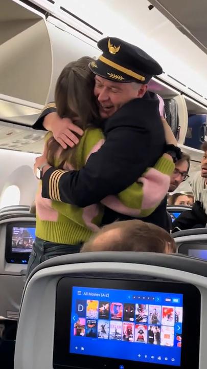 Heartwarming moment pilot meets bone-marrow donor who saved his life