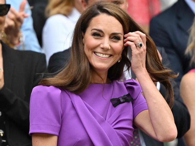 Britain's Catherine, Princess of Wales in the Royal Box on Centre Court to attend the men's singles final tennis match. Picture: Andrej Isakovic/AFP