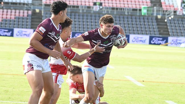 Verhoeven playing in the Meninga Cup rugby league grand final. Picture, John Gass