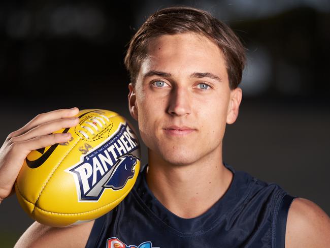 South Adelaide AFL draft prospect Zac Dumesny in Noarlunga Downs, Monday, April 27, 2020. Picture: MATT LOXTON