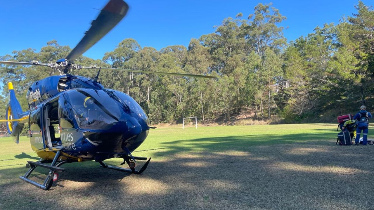 A rescue chopper flew to Wahroonga in NSW to save an infant girl who had fallen from a hotel balcony on May 22, 2024. Picture: CareFlight