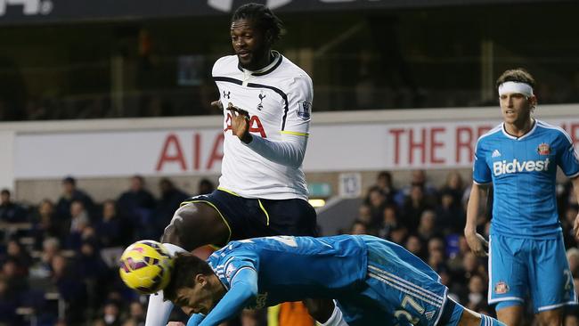 Tottenham Hotspur’s Emmanuel Adebayor is back in action.