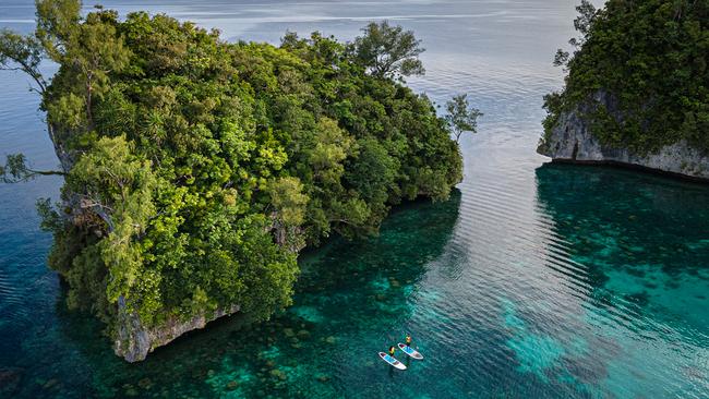 Exploring the marine wonderland of Palau. Picture: Four Seasons Explorer 