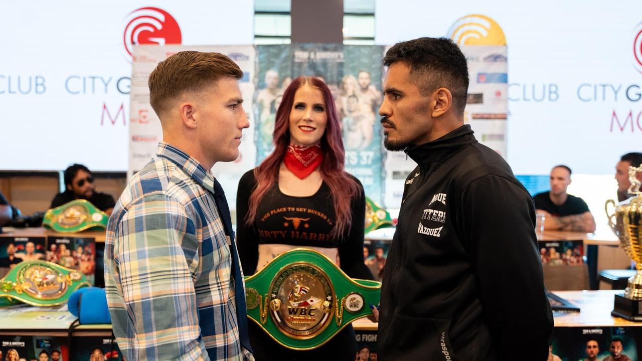 Jackson 'Stoneleigh' Griffiths and Miguel Vazquez face-off. Picture: Tanner Smith.