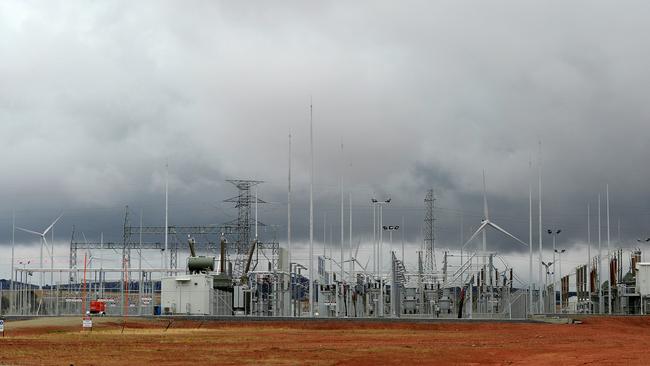 Prices are expected to come down as more renewable energy projects come online. Pictured is the Neoen Hornsdale wind farm and power substation near Jamestown. Picture: Bernard Humphreys