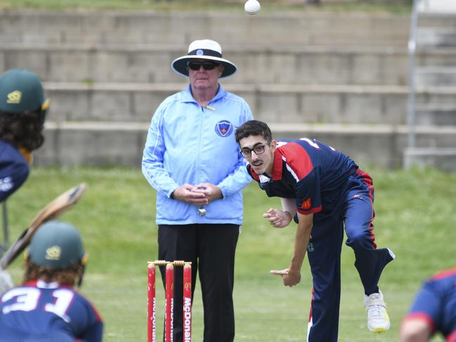 QUEANBEYAN, AUSTRALIA - DECEMBER 14: Lachlan Rummans, bowling / Central Coast vs Western - One Day match of the McDonald's Country Colts Country Cricket NSW, Summer 2022/23 at EightyTwenty Oval, Queanbeyan. Picture: NCA NewsWire / Martin Ollman