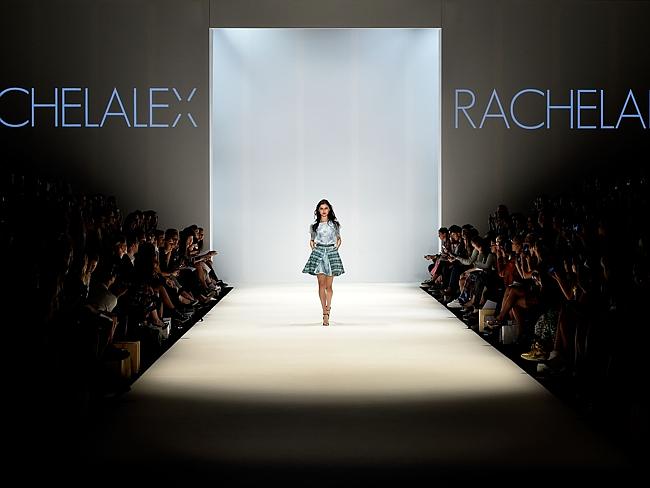 A model walks the runway in a design by RACHELALEX at the New Generation show during Mercedes-Benz Fashion Week Australia 2014.