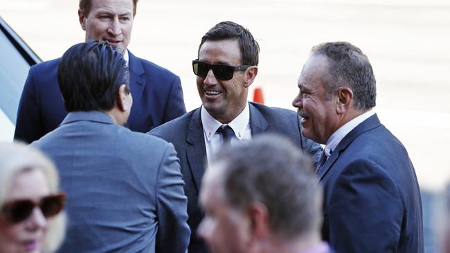 Andrew Johns arrives at the state funeral for Bob Fulton on Friday. Picture: Sam Ruttyn