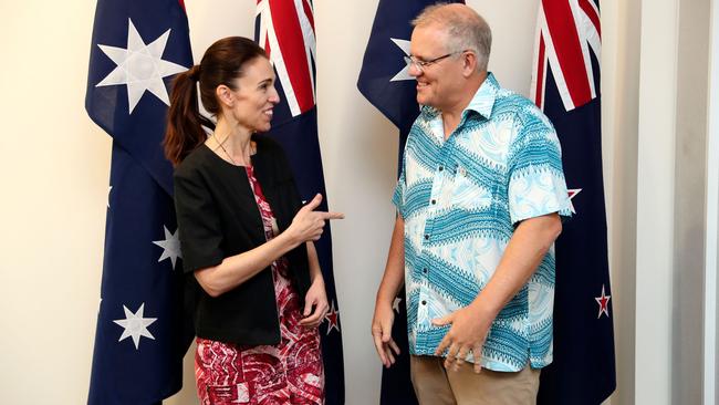 The Kiwi PM with Scott Morrison. Picture: Adam Taylor