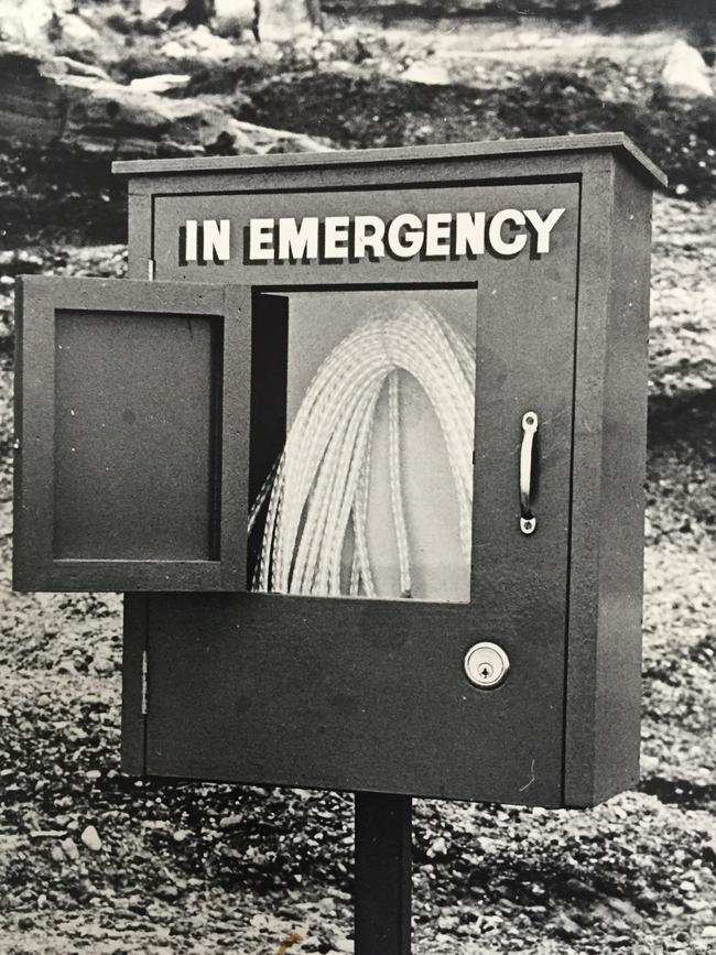 The old emergency rope housed at Snapper Point. They had to get rid of it in the end because the rope kept getting stolen. Picture courtesy of Glenn Gifford