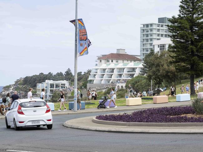 Security bollards at Sydney’s Bondi Beach. Picture: Daily Telegraph Monique Harmer