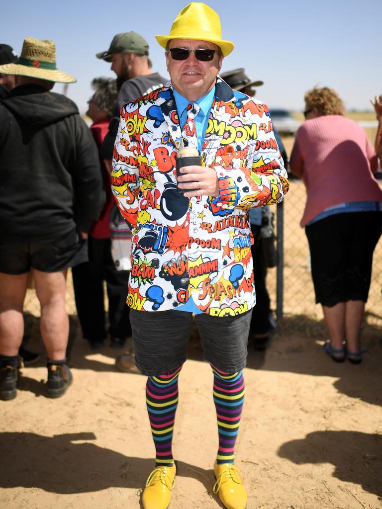 Michael Babarovich of the Sunshine Coast at the Birdsville races in Queensland. Picture: AAP Image/Dan Peled.