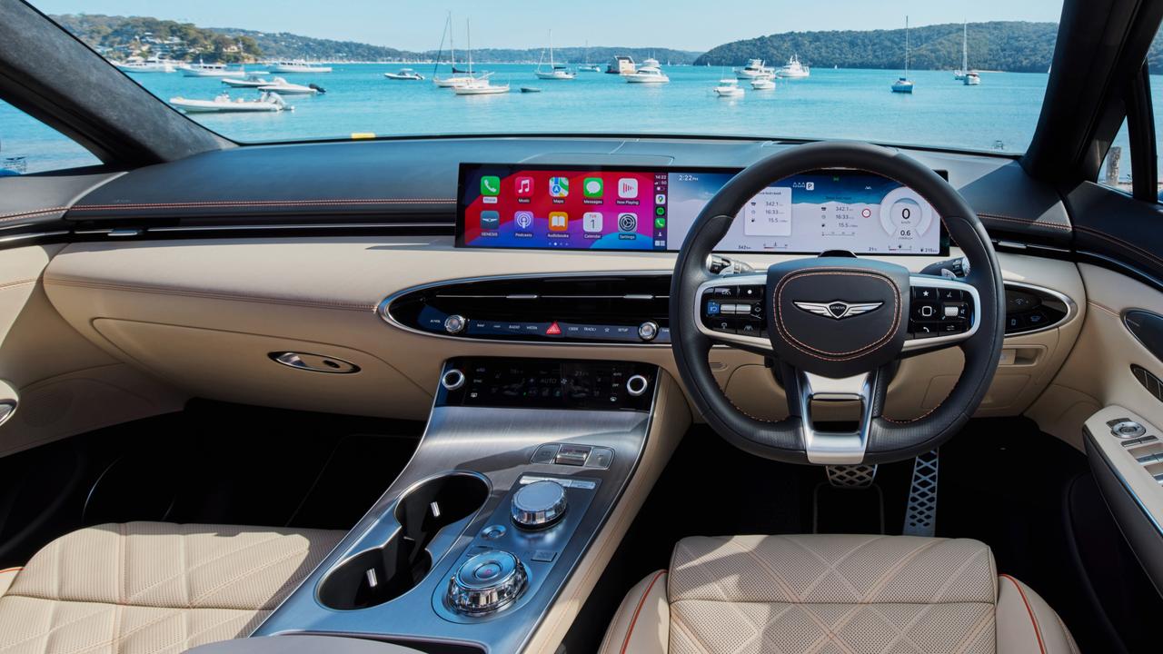 Check out the gigantic 27-inch display which is a key feature of the Genesis GV70 dash.