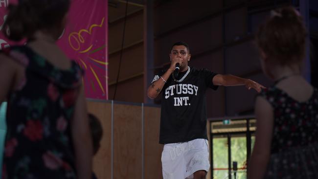 JMilla entertains the crowd at the Festival of Us celebrations on Australia Day 2023. Picture: (A)manda Parkinson