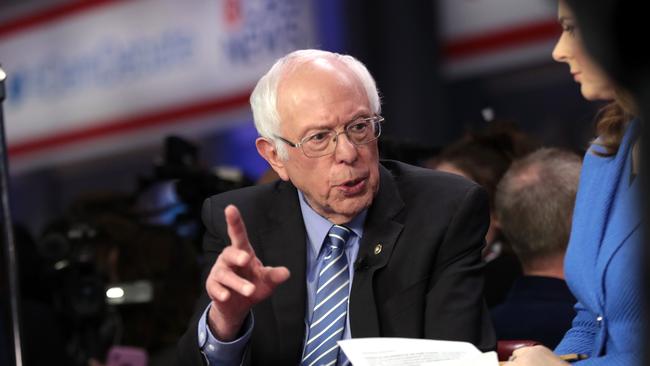 Democratic presidential candidate Bernie Sanders after the Democratic primary debate in Charleston, South Carolina. on Wednesday. Picture: AFP