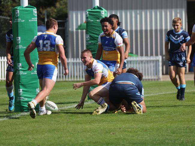 Pictured is The Peter Mulholland Cup at Ringrose Park, Wentworthville today. Patrician Brothers Blacktown v Matraville SHS. Picture: Tim Hunter.