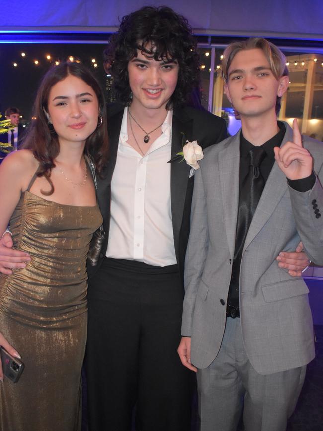 Maya Kobarski, Ethan Delaney and Micheal Sweeting at Queensland Academies Creative Industries formal.