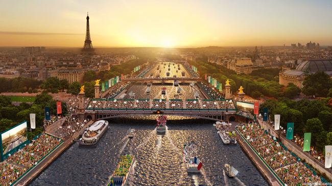 Organisers of the Paris Olympics have revealed athletes will rid ein boats down the River Seine as part of the Opening Ceremony. Picture: Florian Hulleu/Paris 2024/AFP