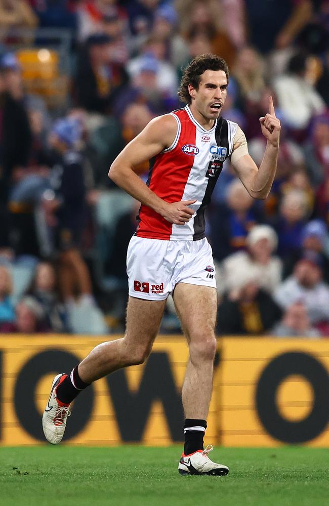 Does St Kilda’s forward line function better without Max King? Picture: Chris Hyde/AFL Photos/via Getty Images.