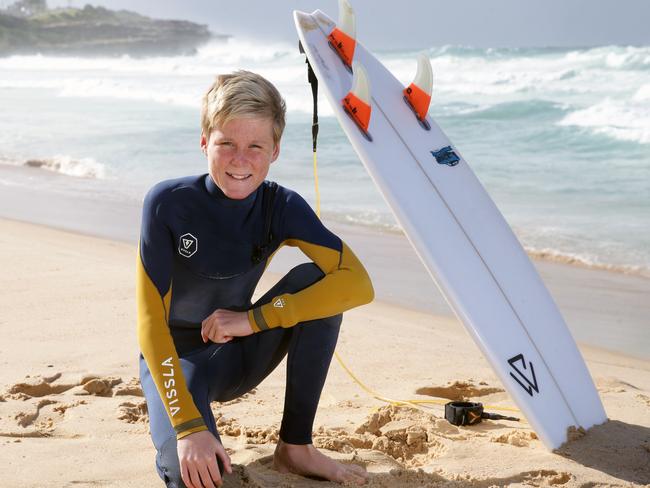 Local surfer Koda Killorn is set to compete in the under 14s division of the NSW Grommet State Titles presented by Ohana Ocean Athletics on July 22-24 at Maroubra Beach, which is part of Randwick Council's Beach Breaks festival. Picture: Craig Wilson