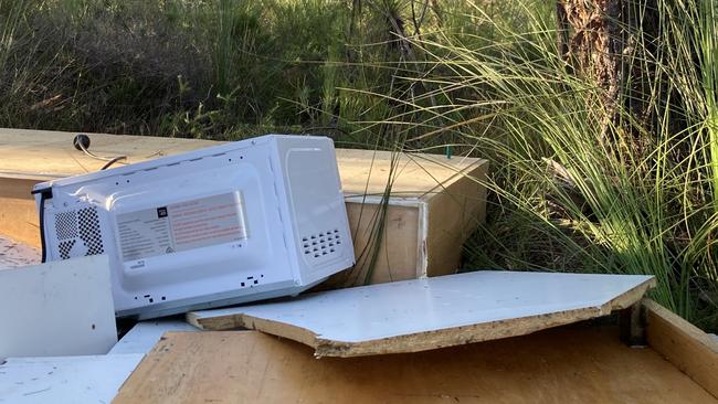 A full kitchen pulled out of a building being renovated in Rainbow Beach was dumped in the Cooloola National Park.