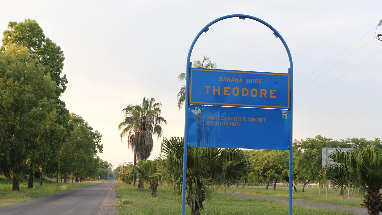 Banana Shire Theodore sign at the entry to Theodore. One year on from the flood. Generic pics CM-NEWS. 19 December 11. Photographer: Jodie Richter.