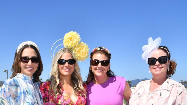 Ladies Day socials at Cluden. Jess Clancy, Giselle Clancy, Elisha Woulleman and Joanne Wilson. Picture: Evan Morgan