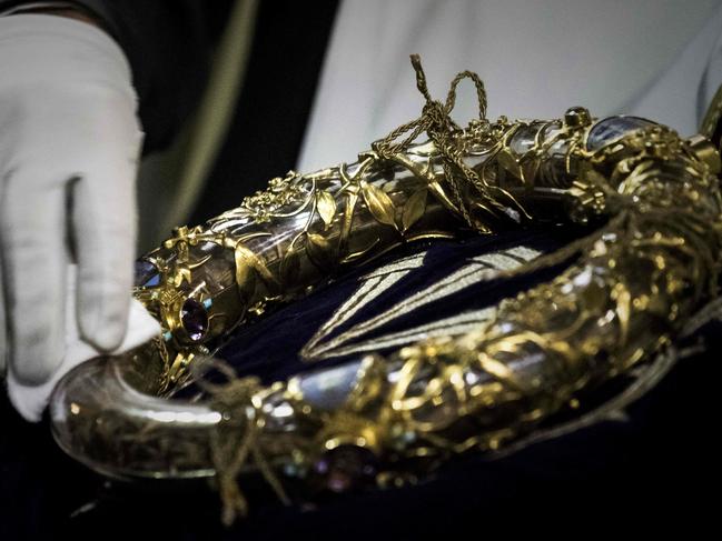 A stunning rescue effort saw precious relics saved, including Jesus’ Crown of Thorns. Picture: AFP